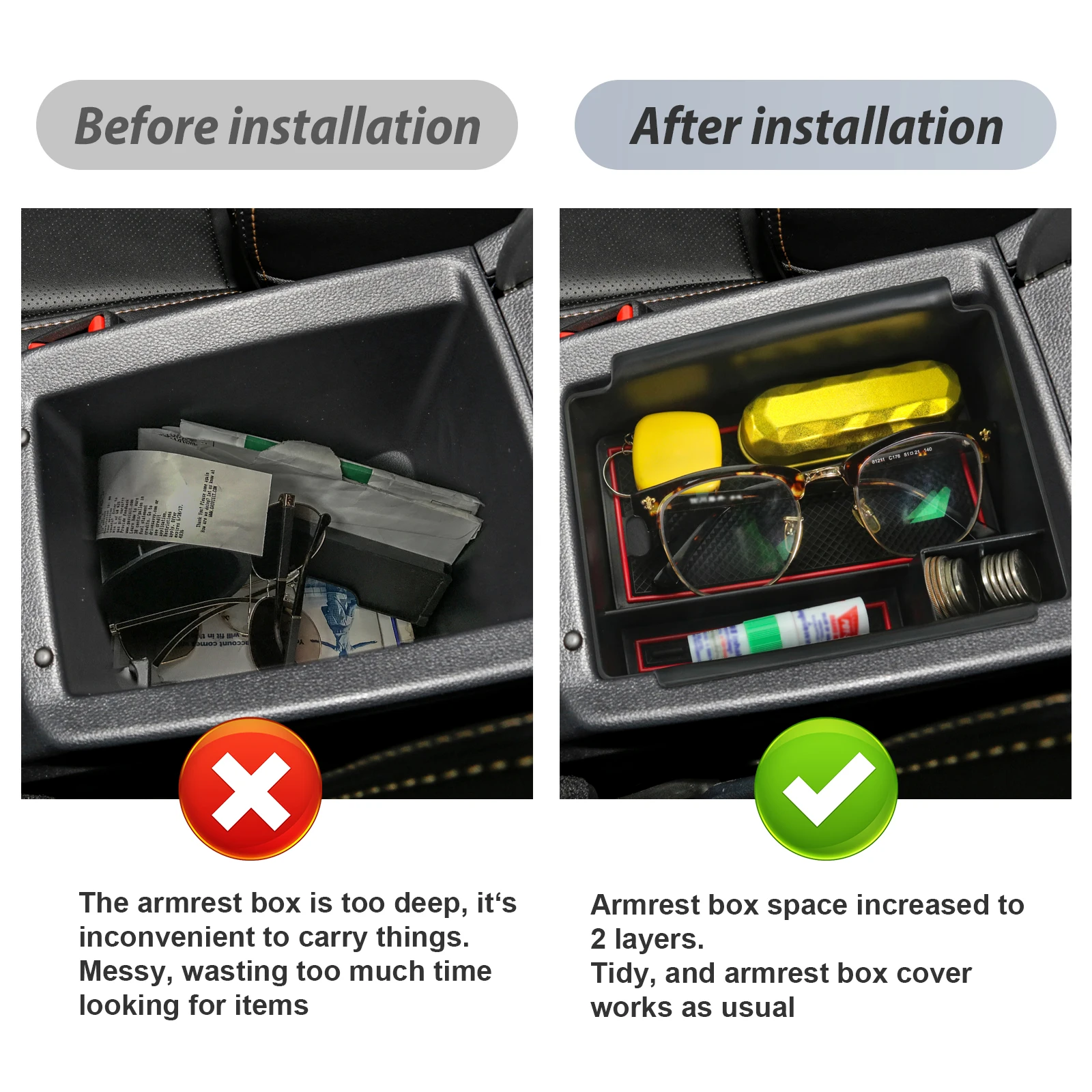 RUIYA für Skoda Octavia Mk4 2020-2026 Auto Armlehne Box Storage Central Control Container Auto Innenraum Octavia Mk4 Zubehör 2023 – Detail 3