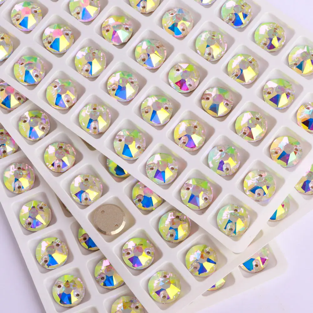 New 8mm 10mm 12mm Flatback Fancy Stone K9 Glass Crystal Rhinestone Beads For DIY Sew On Rhinestone Art Craft Needlework Clothes image 5