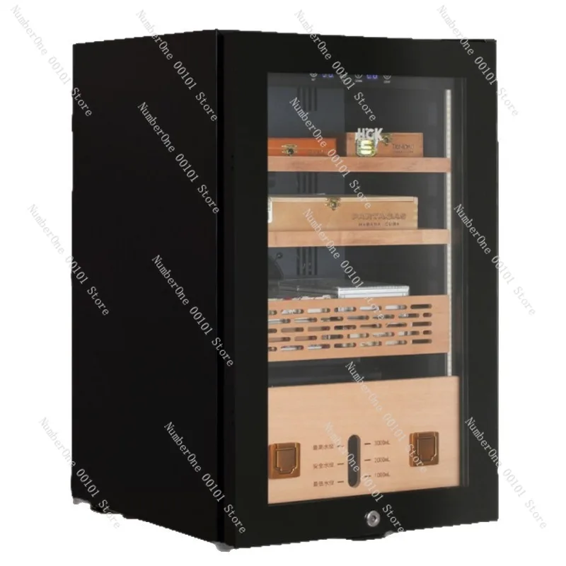 Cigar storage cabinet, constant temperature and humidity control, cedar wood interior, luxury humidor, household and office use