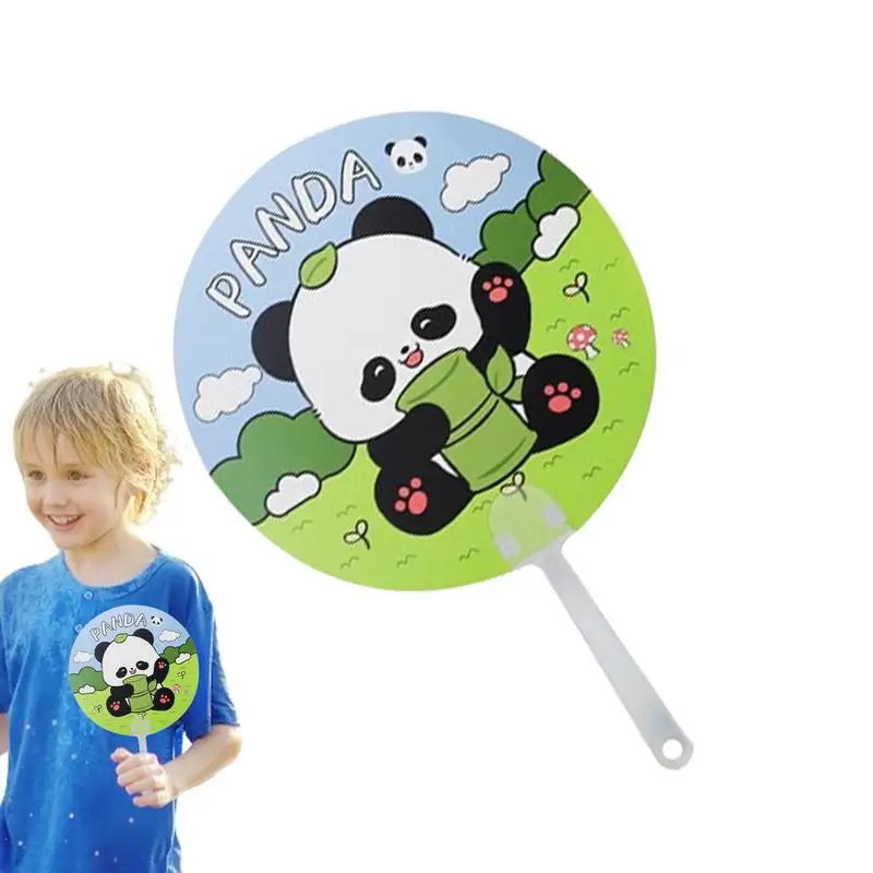 Panda Fan Handheld Panda Pattern Summer Round Fans Creative Animal Patterns Small Hand Fan For Outdoor Games Beach