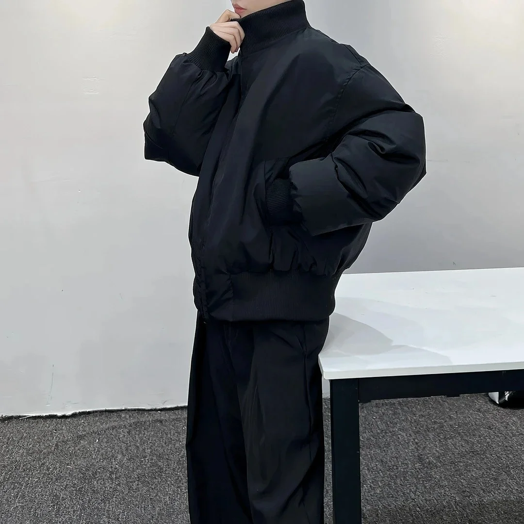 

Thiened Cotton Jaet Stand Collar ex Winter Warm Clothes Vibe Sle High Street Faionable All-Match ort Length