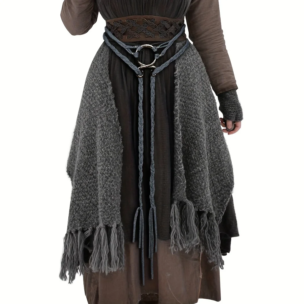 Women\'s Nordic Style Long Rope Knot Belt Fashion Troll Cross Waist Chain Shaman Pagan Viking Accessories
