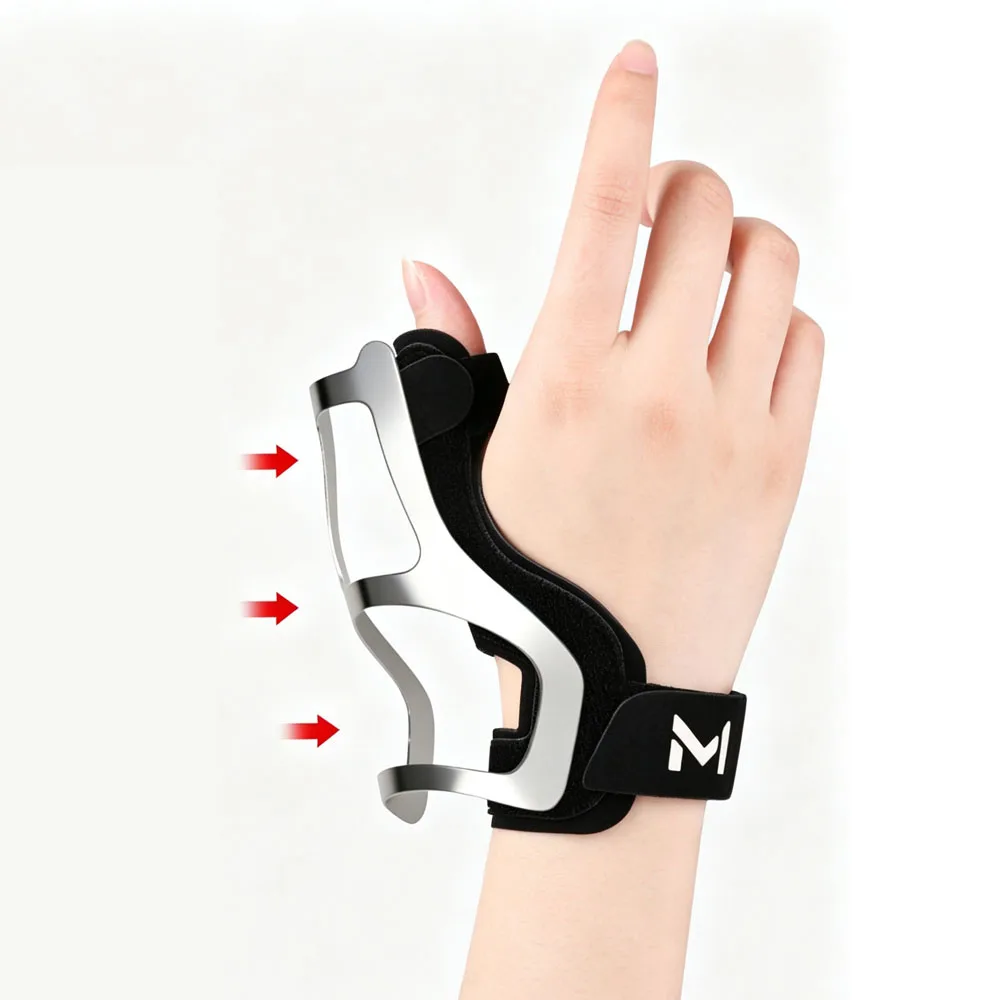 1 Stuks Duimbrace Polsondersteuning Ademend Dun en Licht Aluminium Plaat Vaste Duimpeesbeschermer Duimspalk Links Rechts Hand