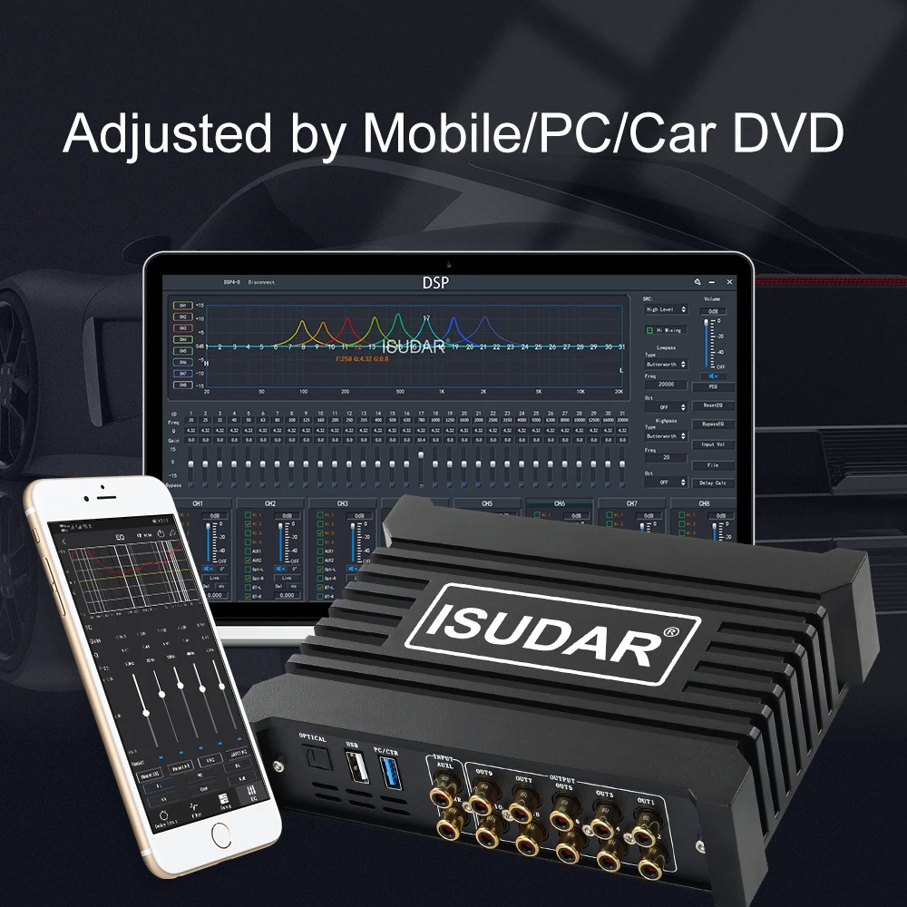 ISUDAR DA410 Auto DSP Amplifier For Toyota/Corolla/Prius/Camry/RAV4/BYD/F3 Output Car Radio Sound Audio Upgrade without cable