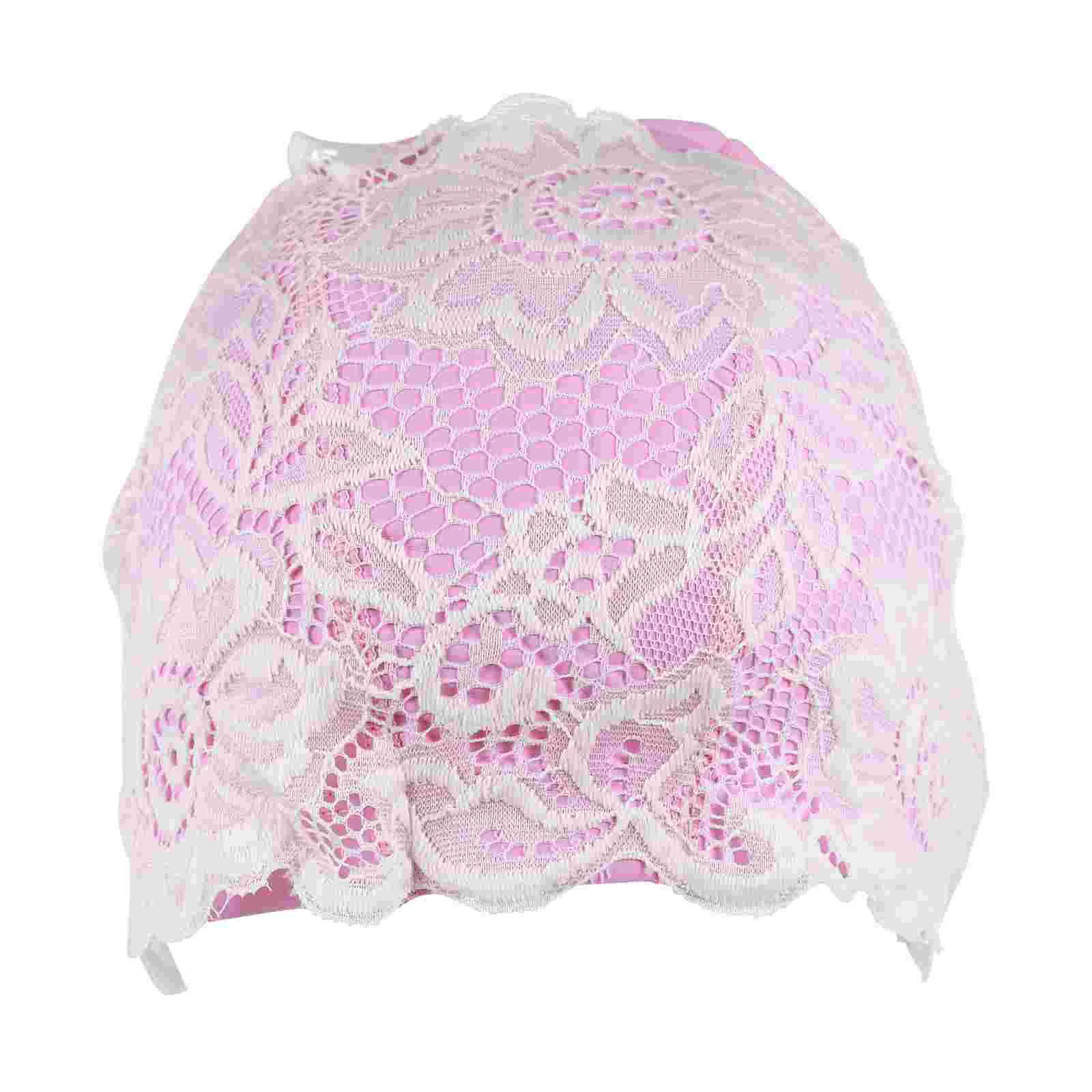 Waterproof Swimming Cap for Women Girls PU Lace Bath Hat Lightweight Flexible Comfortable Hair Swimmers