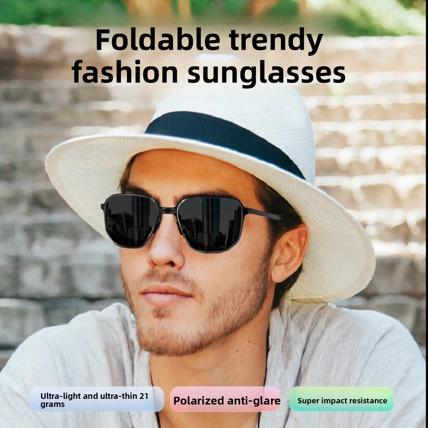 Folding sunglasses sunglasses ultralight screwless polarizing lens UV protection TR-G528