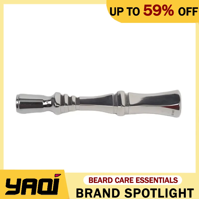 YAQI Chippendale Polished Stainless Steel Men Safety Razor Handle 5.7-13mm Diameter 88mm Handle Length Mens Lightweight Handle