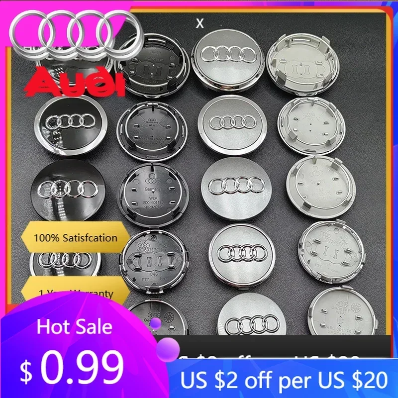 

Колпаки ступиц (колпачки-заглушки) для Audi 2026, 4 шт., 60 мм, 61 мм, 68 мм, 69 мм, аксессуары для модификации центральных колпаков колесных ступиц Audi, подходят для Audi A1