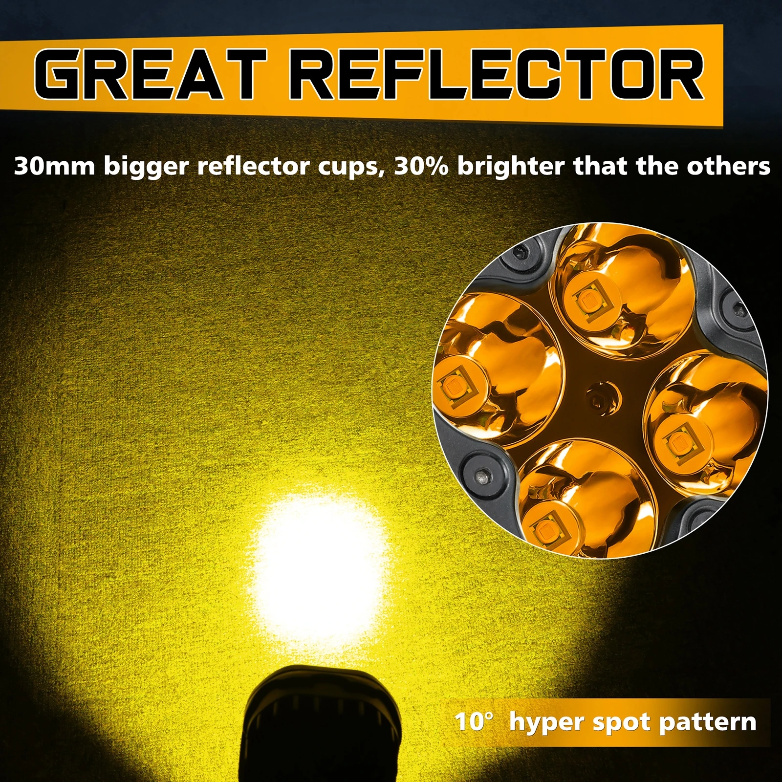 Для Ram 1500 2019-2024 крепление на капот на стойке 3 дюйма, 80 Вт, светодиодные противотуманные кубики, янтарные внедорожные фары дальнего света, точечная рабочая световая панель, двойная