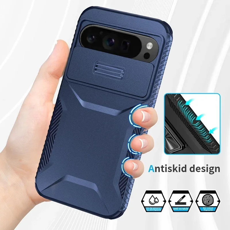 Case For Google Pixel 9 Pro XL Pixel9 Military Grade Antiskid Camera Lens Slide Cover Google Pixel 9 Pro Hard Cases Pixel9 Cover