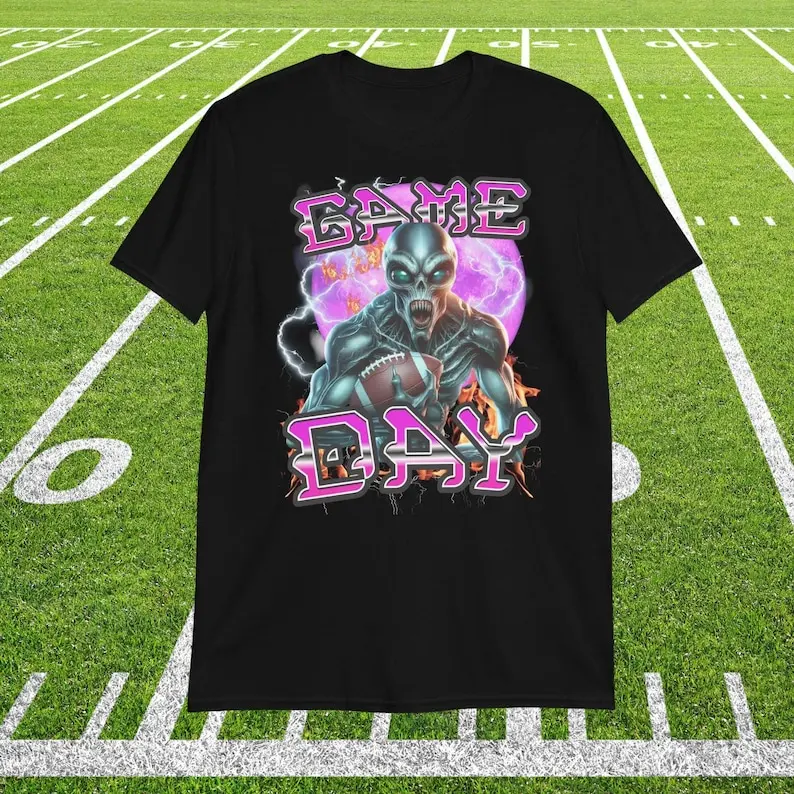 Stylish Football game day shirt,funny alien sport tshirt,Football player tee,Football Player Graphic Tee,alien lover gift, cute.