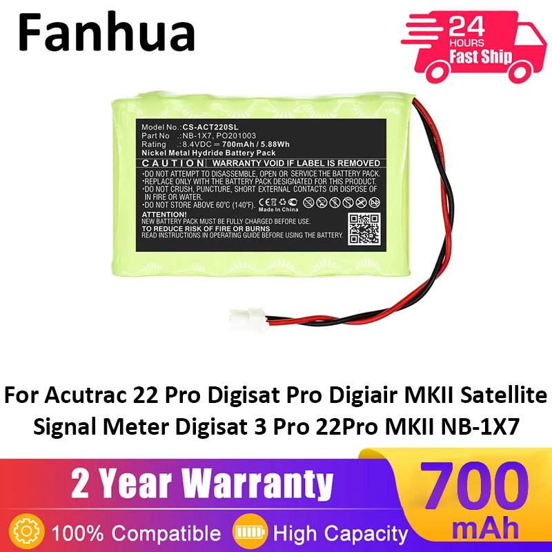 

Fanhua Battery 700mAh 8.4V For Acutrac 22 Pro Digisat Pro Digiair MKII Satellite Signal Meter Digisat 3 Pro 22Pro MKII NB-1X7