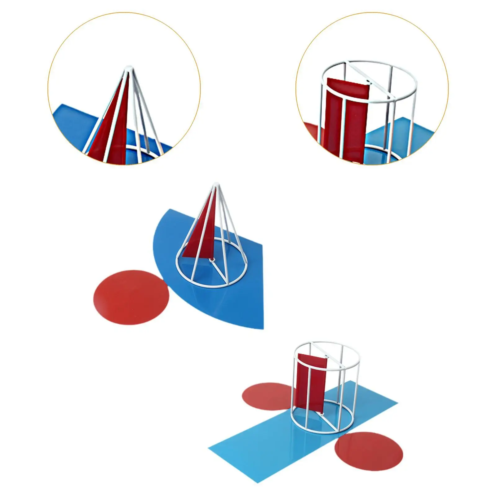 Cadre de démonstration de zone de surface conique, modèle de mathématiques, jouet d'apprentissage robuste, jouet dos pour enfants, cadeaux d'anniversaire pour enfants