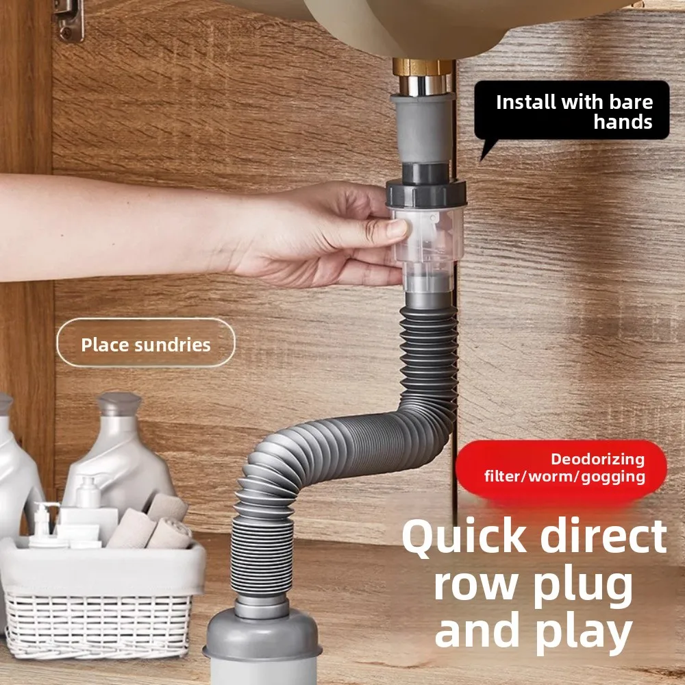 

Набор дезодорантов для кухонной мойки P-Trap, дезодорирующий фильтр для запуска трубопровода, сито для раковины, шланг, сливная труба, сантехника, кухонные аксессуары