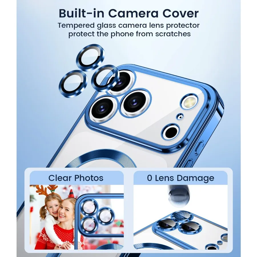 حافظة هاتف شفافة رفيعة ورفيعة لهاتف iPhone 17 Pro مع تصميم مدمج لعدسة الكاميرا المقاومة للصدمات