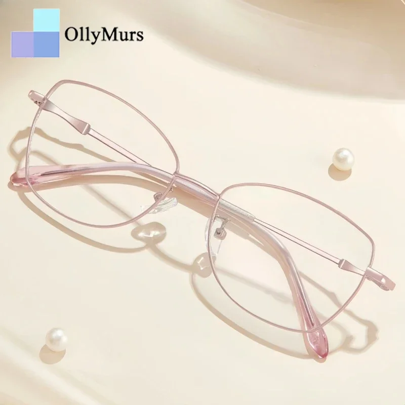 

OLLYMURS новые сверхлегкие модные очки «кошачий глаз» женские ретро-тренд ретушь лицо оптическая оправа для очков по рецепту 34887