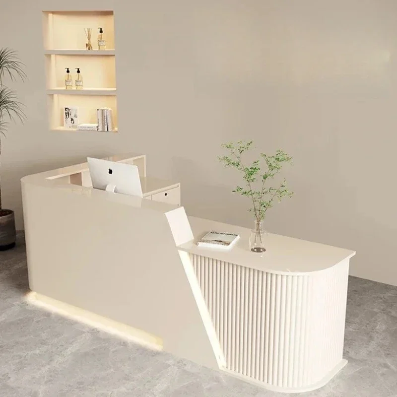 أثاث فاخر مكتب صالون تجميل مكتب الاستقبال طاولة الاستقبال الاستقبال الجمالية سبا مكتب الاستقبال التخزين الحديث