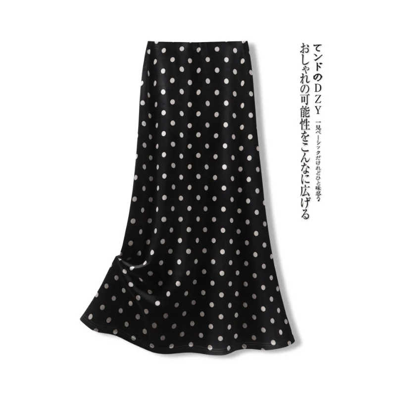 

Polka Dot Midi Skirt for Women, and Winter, Draped Elegant A-Line Skirt, Umbrella Skirt