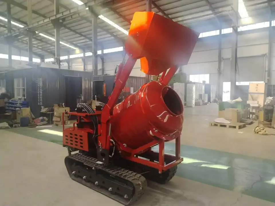Mini Crawler Concrete Mixer Truck EU5 EPA4 1000L Diesel Engine Motor Gearbox High Efficiency Construction Equipment view 5