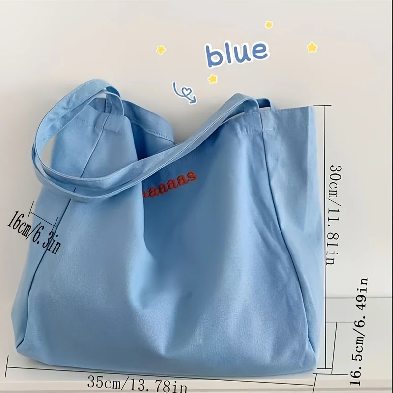 1 Stück 41,91× 38,1 cm große, bonbonfarbene Schultertasche mit Buchstabenmuster – Detail 2