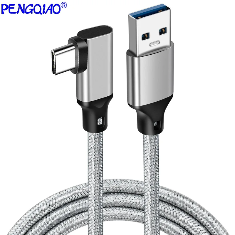 Kabel Data Tipe C Siku Kabel Pengisi Daya Genggam Kabel VR Kabel Tautan C Jantan Ke Jantan Kabel Kamera 3.2 Kabel Game VR 3A20V60W