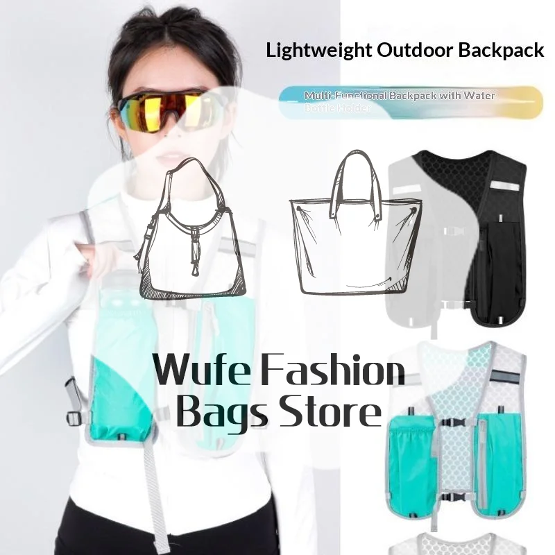 Unisex Running Hydration Vest Adjustable Chest Strap Lightweight Reflective For Marathon