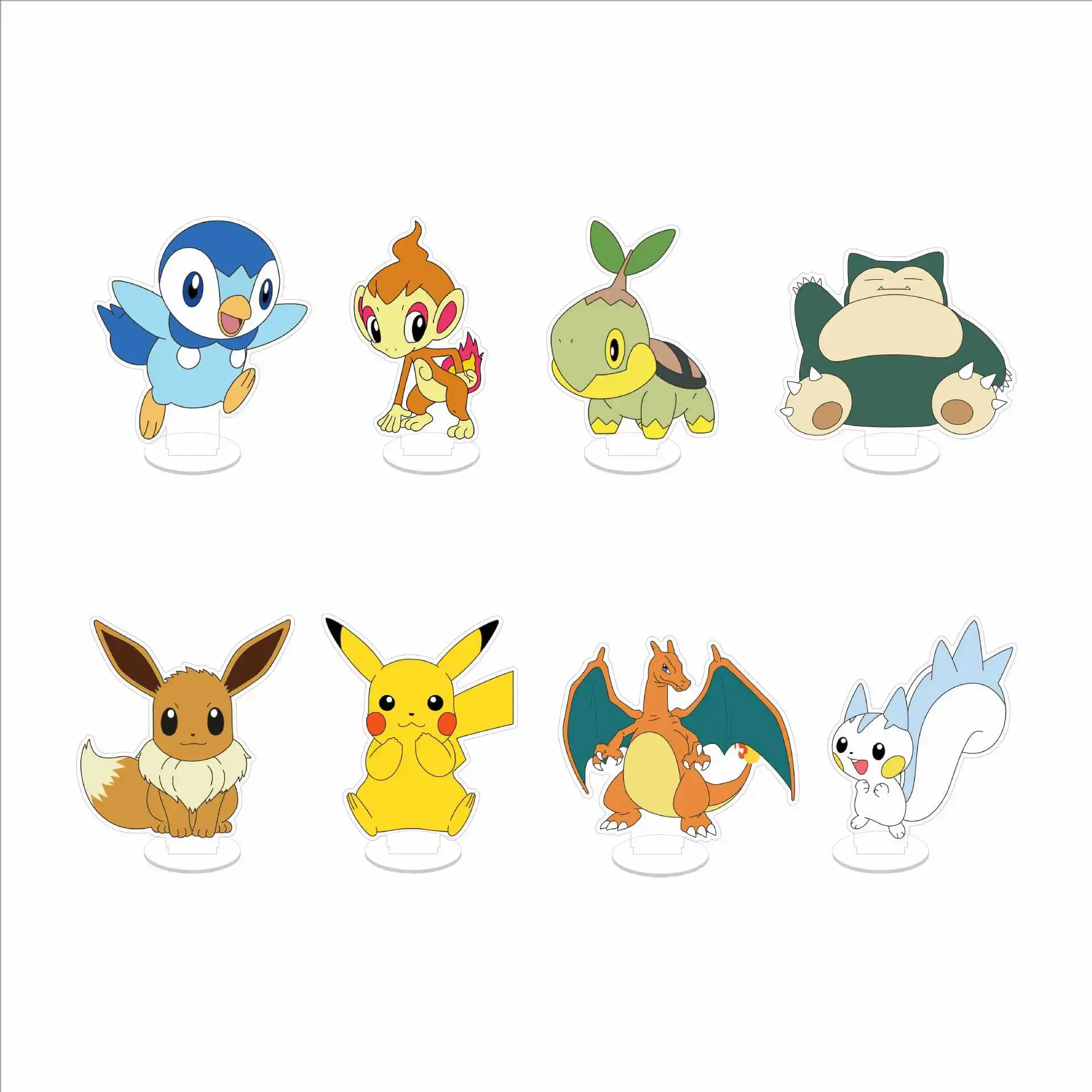 Pokemon Pikachu Squirtle Gengar Akrylowy Stojak Anime Model Płytka Brelok Dekoracja Biurka Figurka…