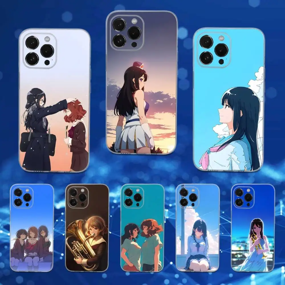 

H-Hibike E-Euphonium Anime Phone Case For iPhone 16,15,17,14,13,12,11 Pro,Max,Plus,X,XS,XR,SE,Mini Transparent Soft Cover