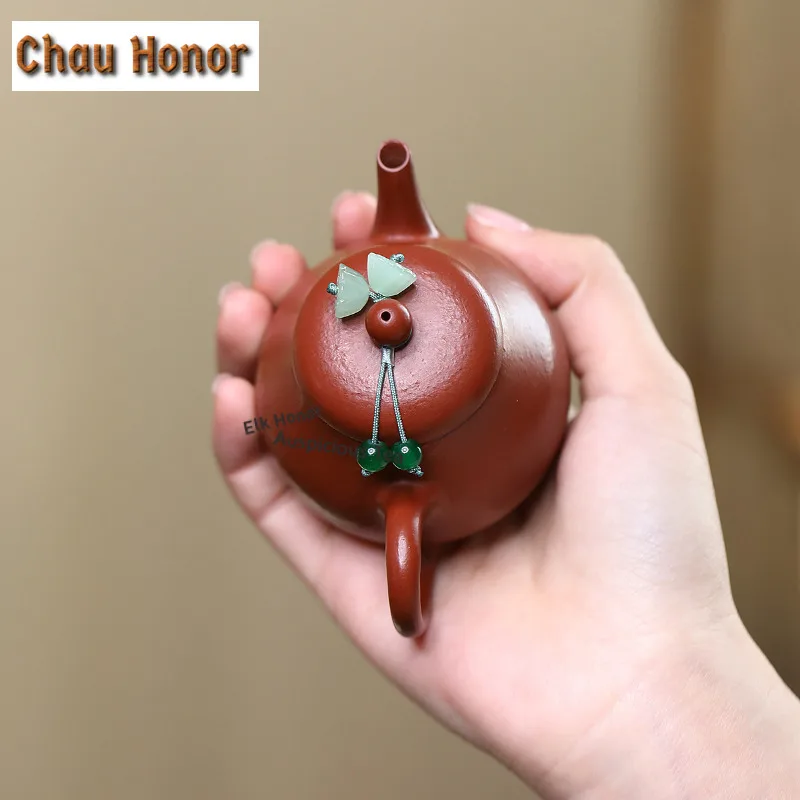 

100ml Aesthetic Yixing Purple Clay Teapots Handmade Pot Raw Ore Zhu Mud Kettle With Strainer Chinese Zisha Tea Set Ornaments