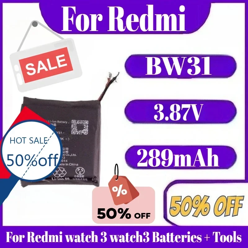 

3,87 В 289 мАч Высококачественная сменная батарея BW31 для Redmi watch 3 watch3 Батареи + инструменты