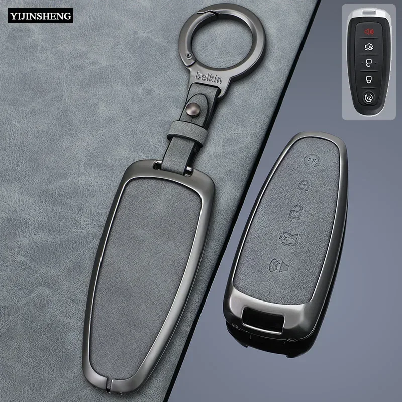 5 Buttons Car Key Case Cover for Ford Edge Escape Expedition Explorer Focus Taurus Flex C-MAX Lincoln MKS MKT MKX MKZ Navigator