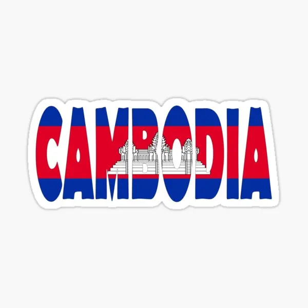 كمبوديا العلم ملصقات السيارات الكرتون نافذة الكمبيوتر المحمول دراجة نارية الشارات الرائعة اكسسوارات السيارات قافلة جذع الإكسسوارات الفقرة السيارات #2