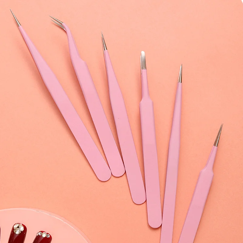 Anti-static Precision Tweezers Stainless Steel Thickened ESD Tweezers Nail Grafting Eyelashes Non-slip Tweezers