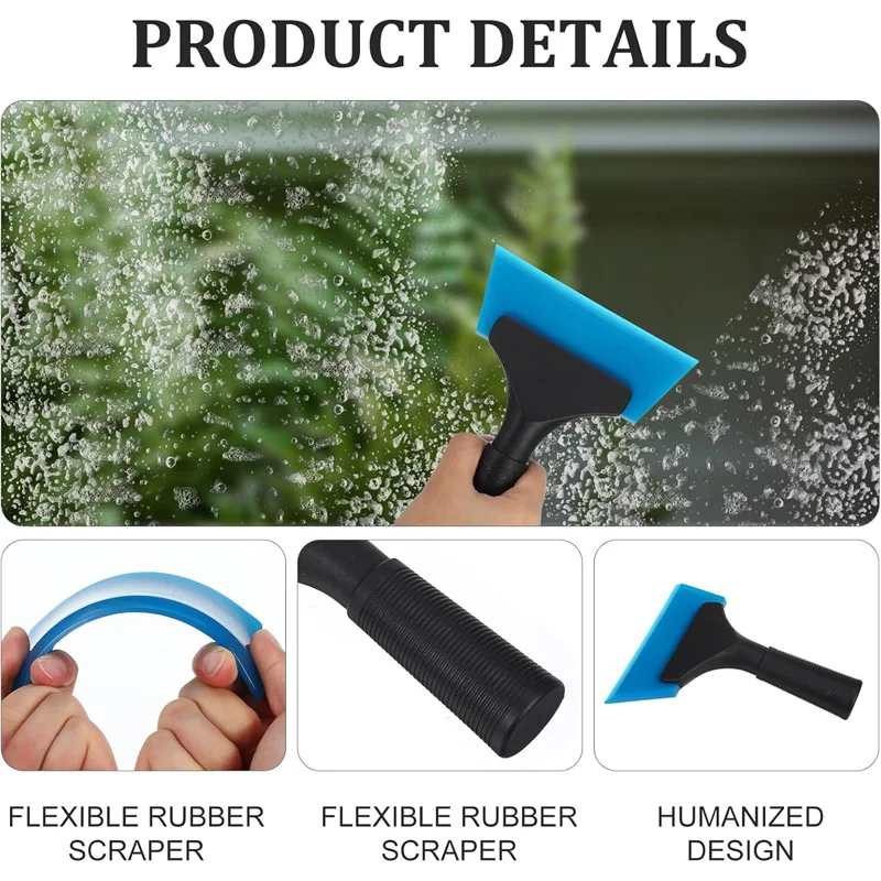 1/3 Pcs Small Squeegee for Car Window Cleaning 5 Inch Window Tint Squeegee with Non Slip Handle Silicone Wiper Tinting Tools image 3