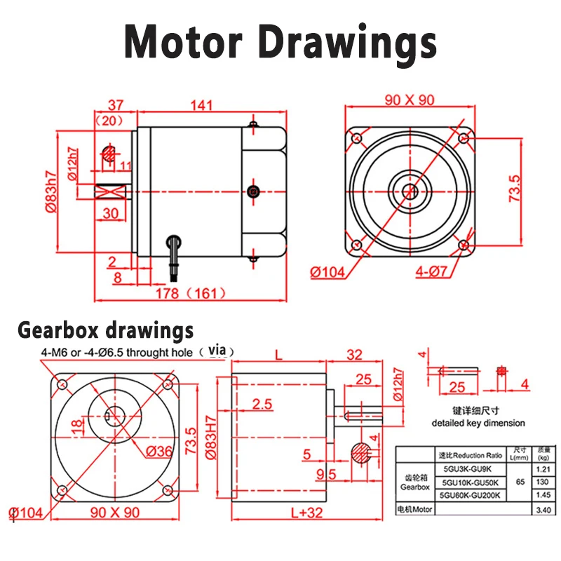 220V 120W AC Gear Motor With Speed Regulator  Low Speed Large Torque Speed Motor Slow Speed Can CW CCW Motor