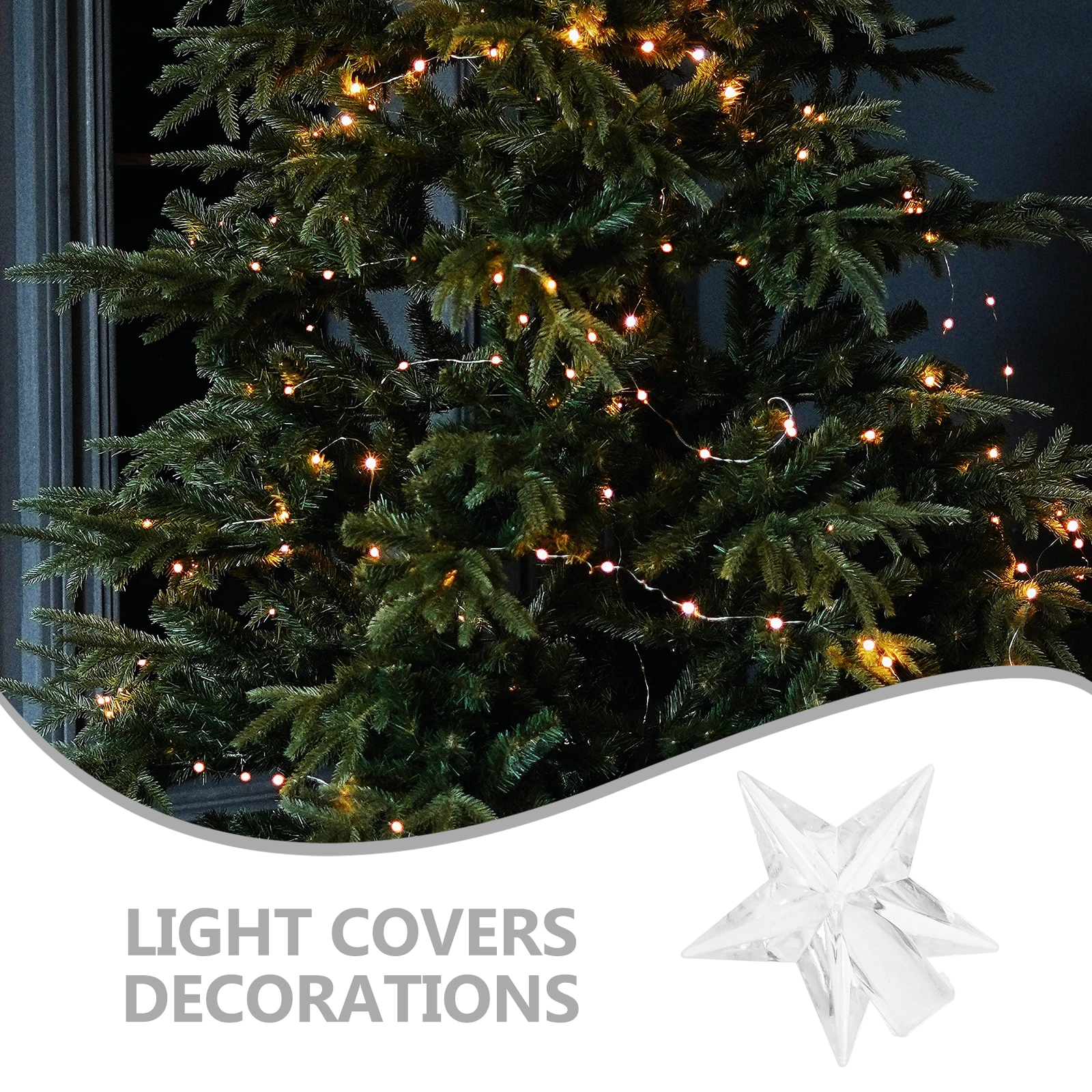 

100pcs Star String Lamp Decorations Lamp Cover Plastic String Light Decorations For Party Holiday Diy Bulb Beads Cover Supplies