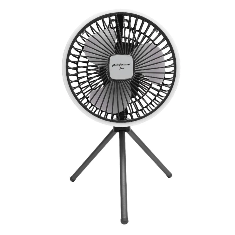 Camping Fan With Tripod Stand And Light USB Rechargeable Battery Operated Portable Camping Cooling Fan For Home Outdoor Tent