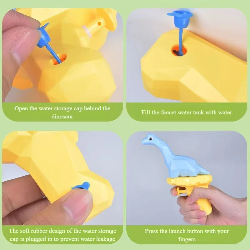 2Pcs Children's Dinosaur Water Gun Drifting Beach Water Play Toy Squirt Guns for Swimming Pool Beach Yard Lawn Water Battle