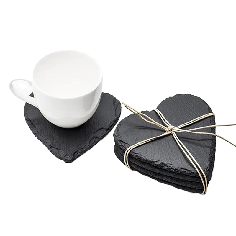 1Pc Table Coaster Japanese Style Reusable Slate Stone Drink Coaster Decorative Kitchen Tea Cup Mug Heat Resistant Rock Coaster - view 5