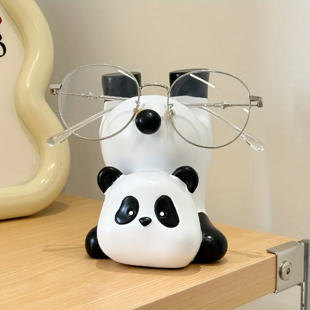 Upside Down Panda Glasses Holder Cute Resin Animal Eyeglass Stand Home Office Desk Decorative Sunglasses Gift for Panda Lovers