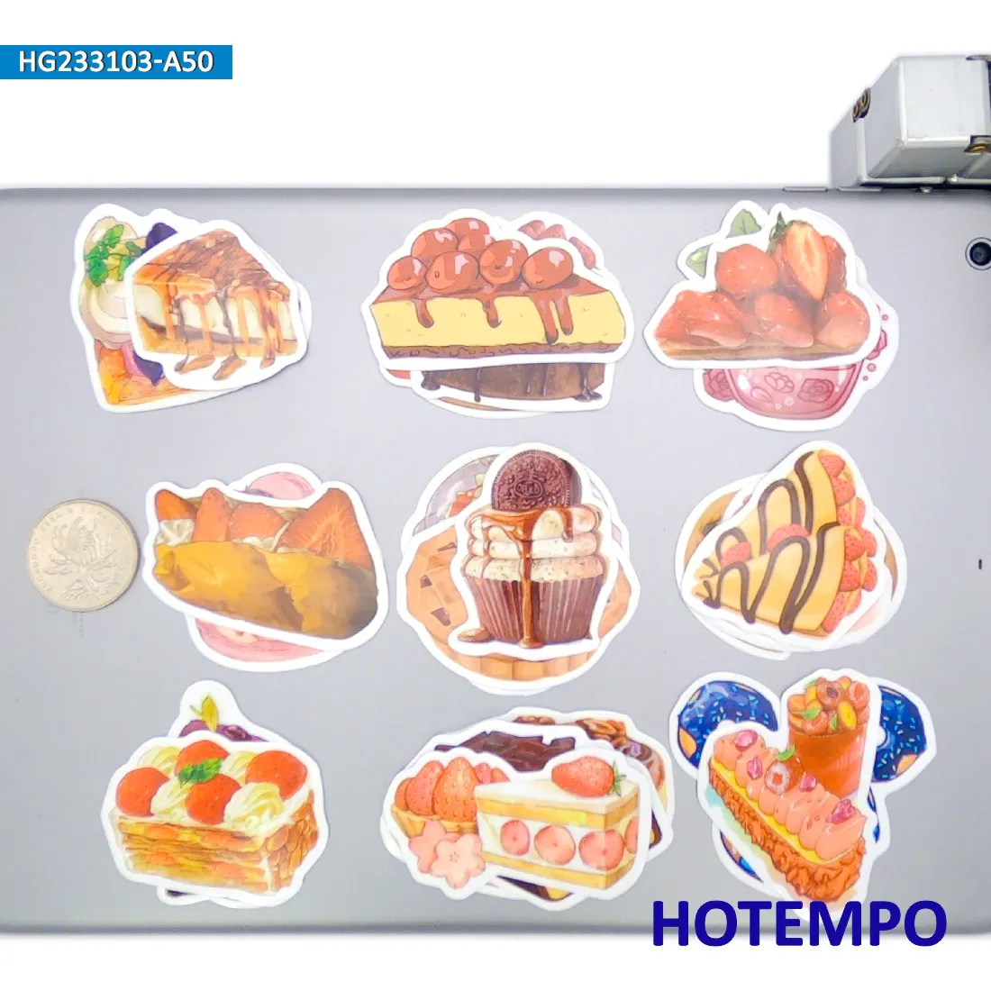 20/30/50Pieces, Cake Bread Stickers Set, Dessert Food Cute Graffiti, for Decoration Laptop Car Phone Scrapbook, Fun Sticker Pack