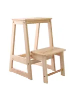 Bench ladder stool loose wood two-step three-step dual-purpose indoor household small ladder multifunctional solid wood folding