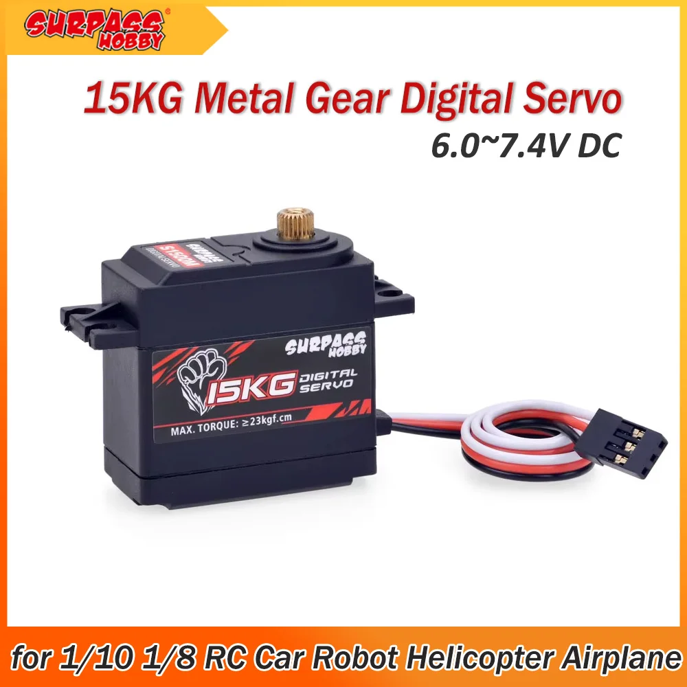 SURPASS HOBBY 6g Micro Servo Numérique à Engrenages Métalliques en Plastique pour Voiture RC Miniature, Bateau, Robot, Avion, Hélicoptère à Voilure Fixe, Accessoires de Drone