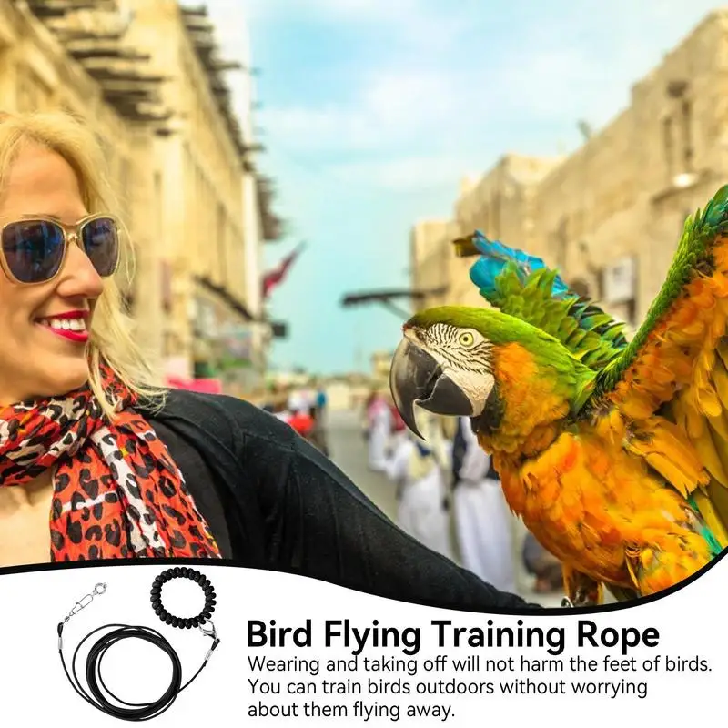 Parrot Flying Rope Outdoor Detachable Parrot Pet Flying Rope Biting-Resistant Bird Training Toy With Ankle Foot Ring For Terrace