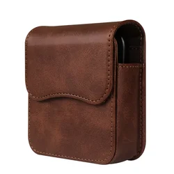 Fashion Leather Belt Clip Flip Case For Samsung Galaxy Z Flip 3 4 5 6 Folding Cover Card Slot Magnet