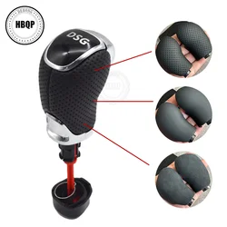 For Skoda Octavia Superb Yeti DSG Gear Shift Knob Leather With DSG LOGO Car Parts Gear Shift Head Car Accessories