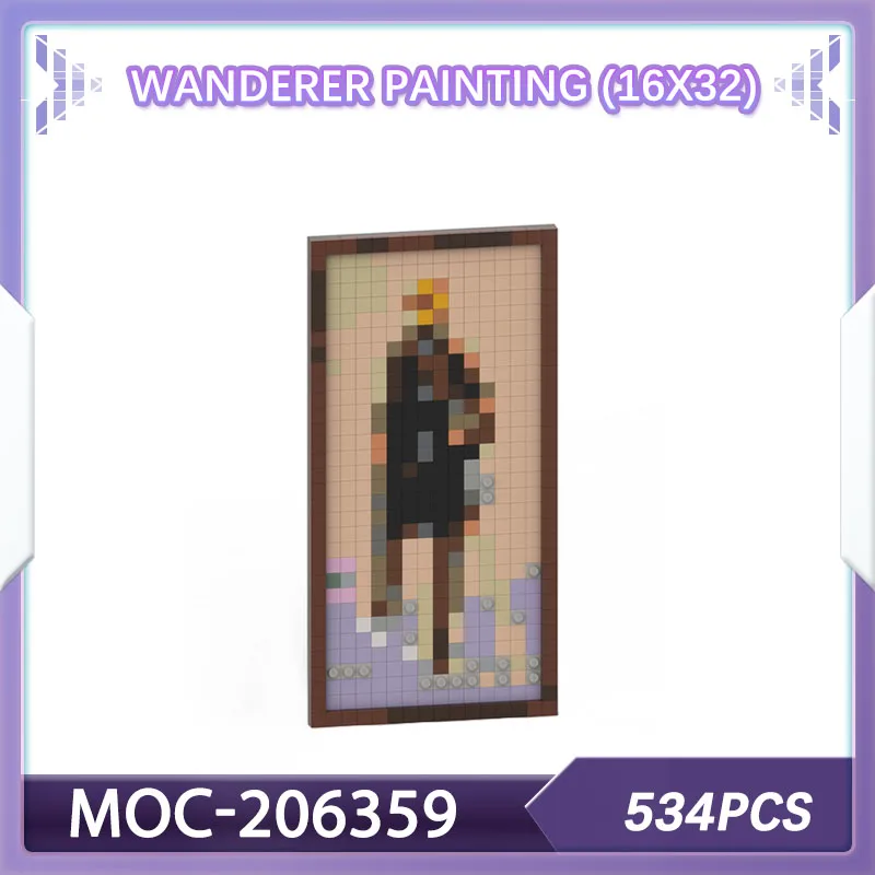 

Building block set Wanderer Painting (16x32) Pixel MOC-206359 Craft Game Decoration Christmas gift