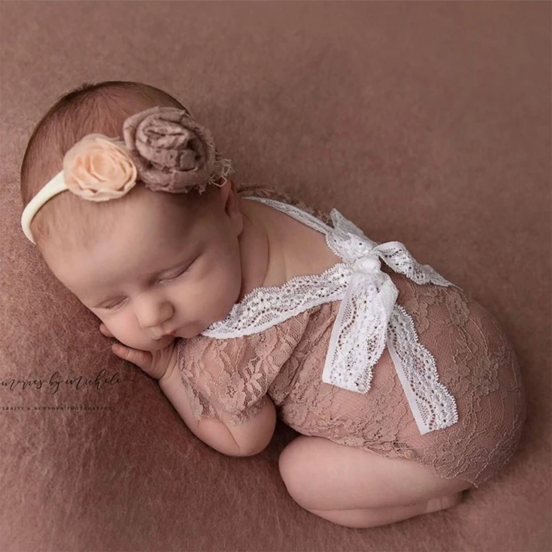 Recém-nascidos Fotografia Props Vestido De Tule Bebê Meninas Estúdio Foto Tiro Acessórios Renda Saia Romper Trajes Fotografia Roupas