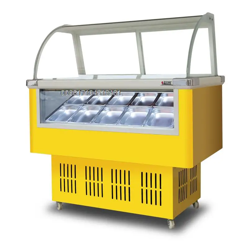 Gelato Display Freezer Ice Cream Showcase Factory Price 10 and 12 Pans  Free Shipping CFR by Sea