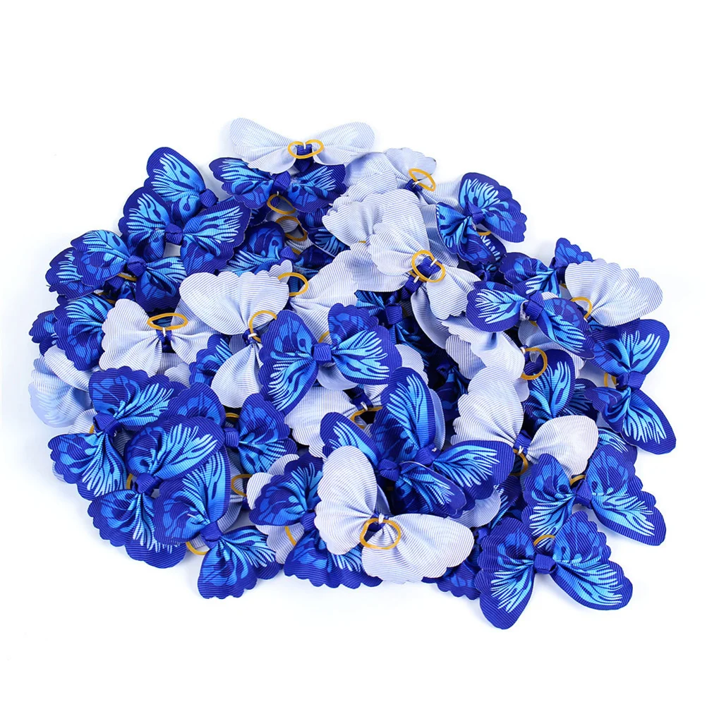 

20Pcs Butterfly Hair Clips Stylish Colorful Pet Hair Loops Strong Elastic Holders for Cats Dogs Knots and Braids